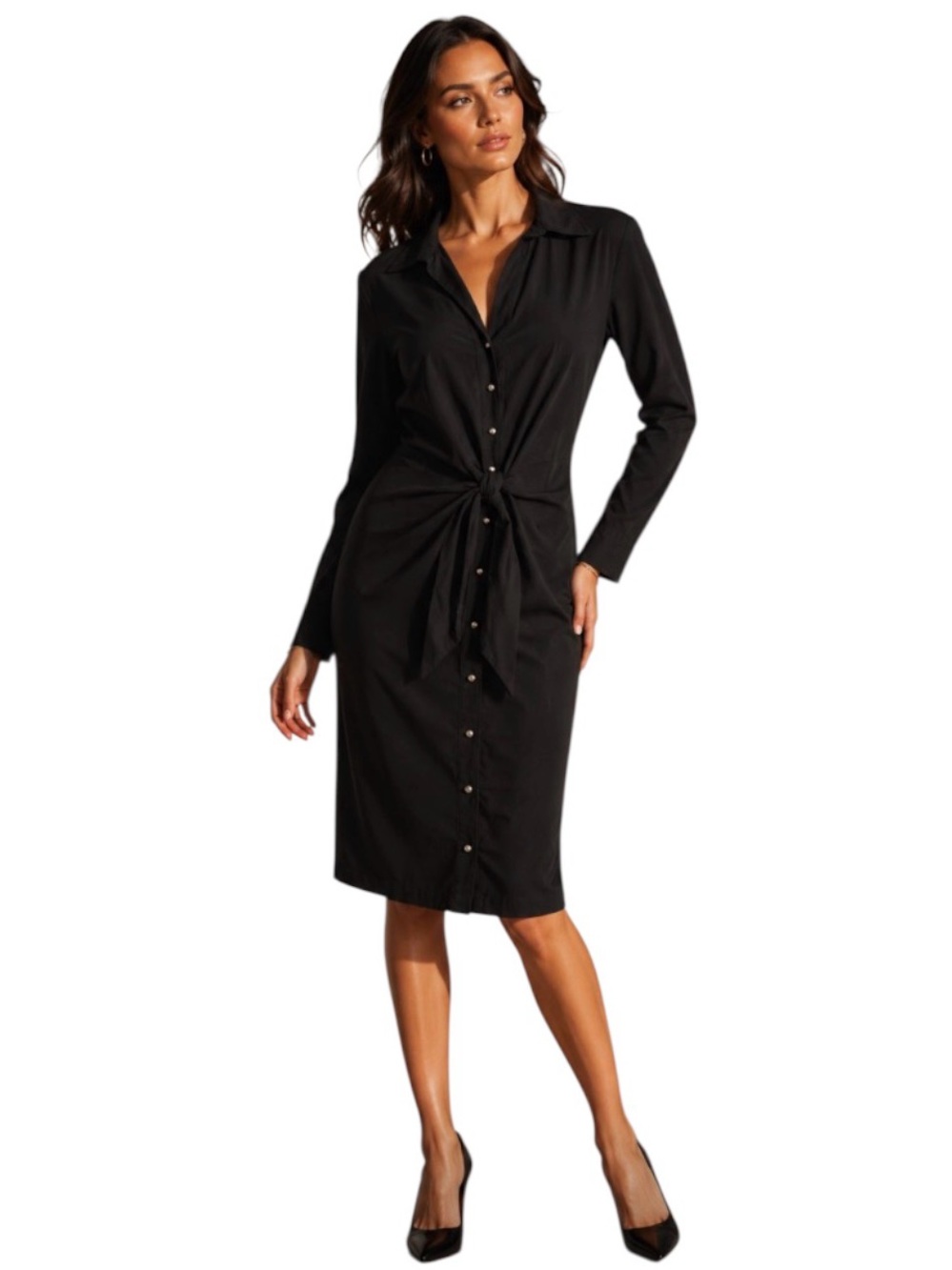 Petal Dew Long Sleeve Button Down Dress